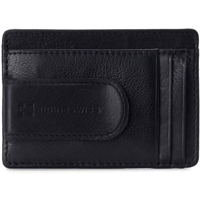 Alpine Swiss RFID Dermot Money Clip Front Pocket Wallet For Men Leather York Collection Smooth Finish Brown - Image 1